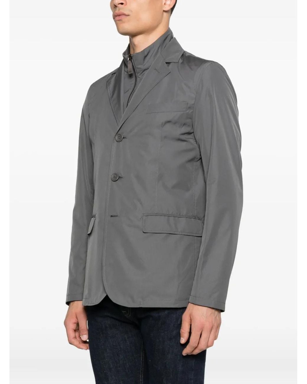 Herno Gray Three-Button Jacket for men