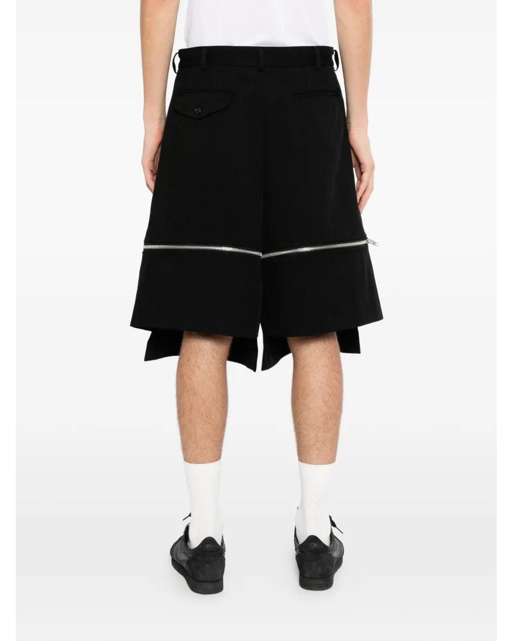 BLACKCOMMEdesGARÇONS ShortsSarouelStyle COMME DES GARÇON BLACK Short À Détail Zippé in Black for Men | Lyst