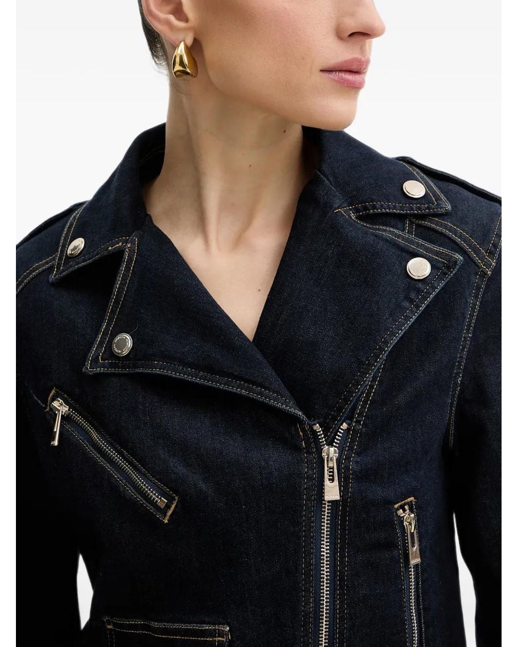 Morgan Denim Bikerjack in het Blue