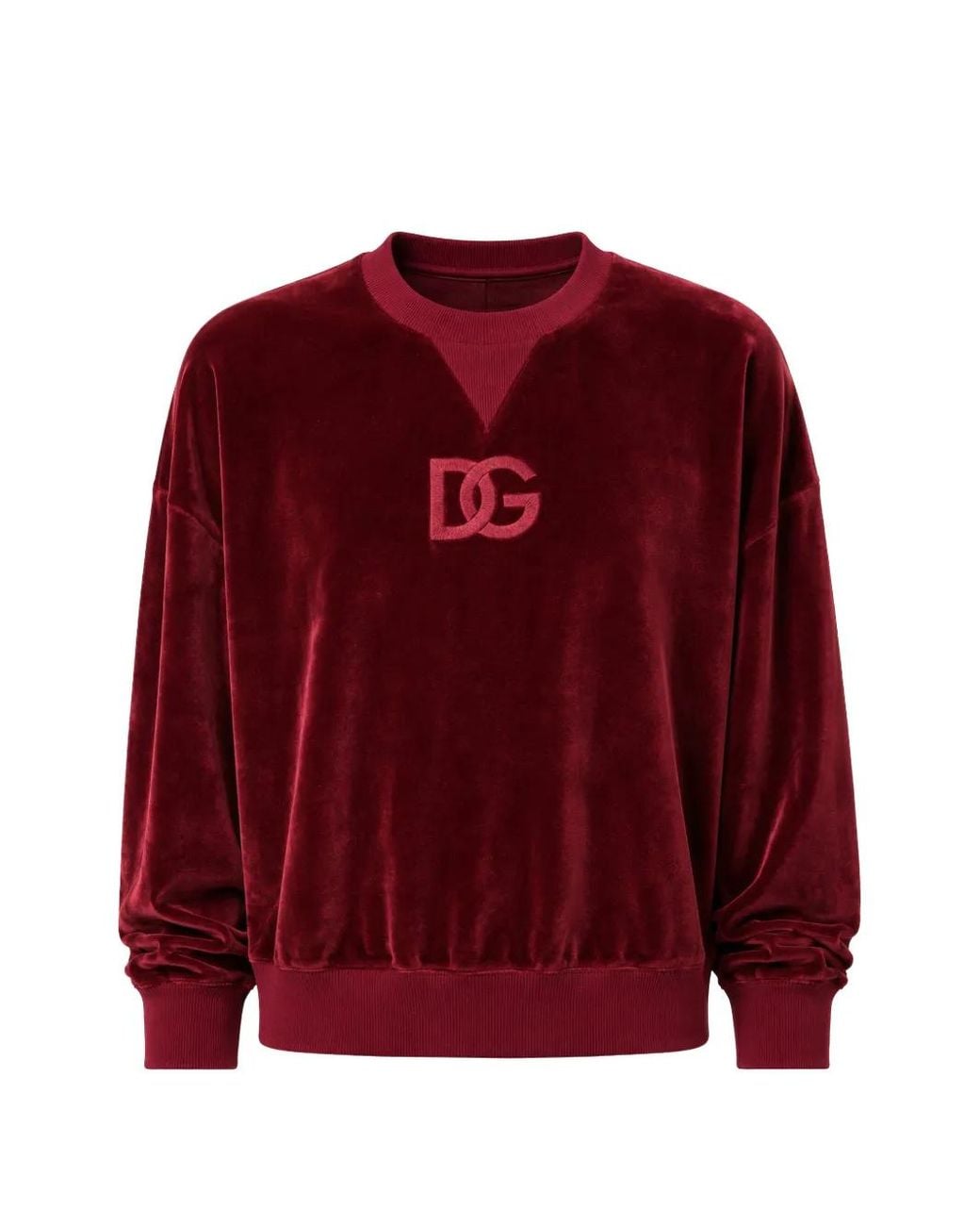 Dolce & Gabbana Logo-Embroidered Velvet-Texture Sweater