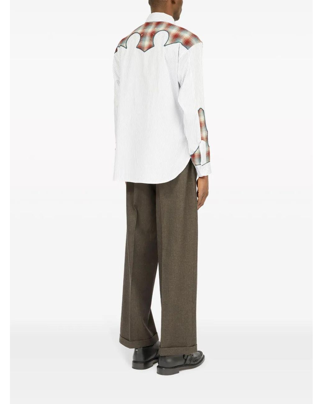 Maison Margiela White Western Plaid Shirt for men