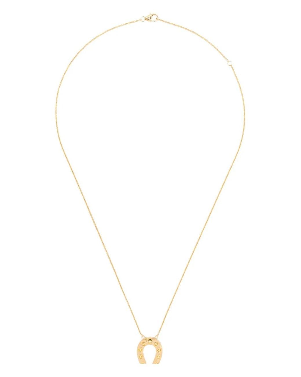 Harwell Godfrey White 18Kt Mini Horseshoe Pendant Necklace
