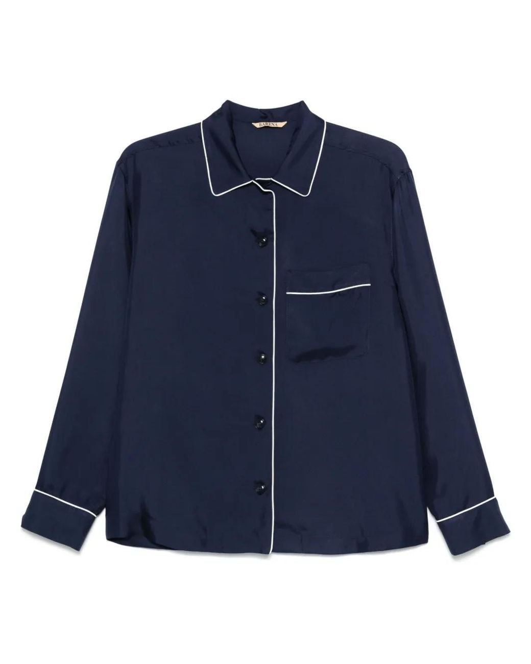 Barena Blue Hemd Mit Paspeln