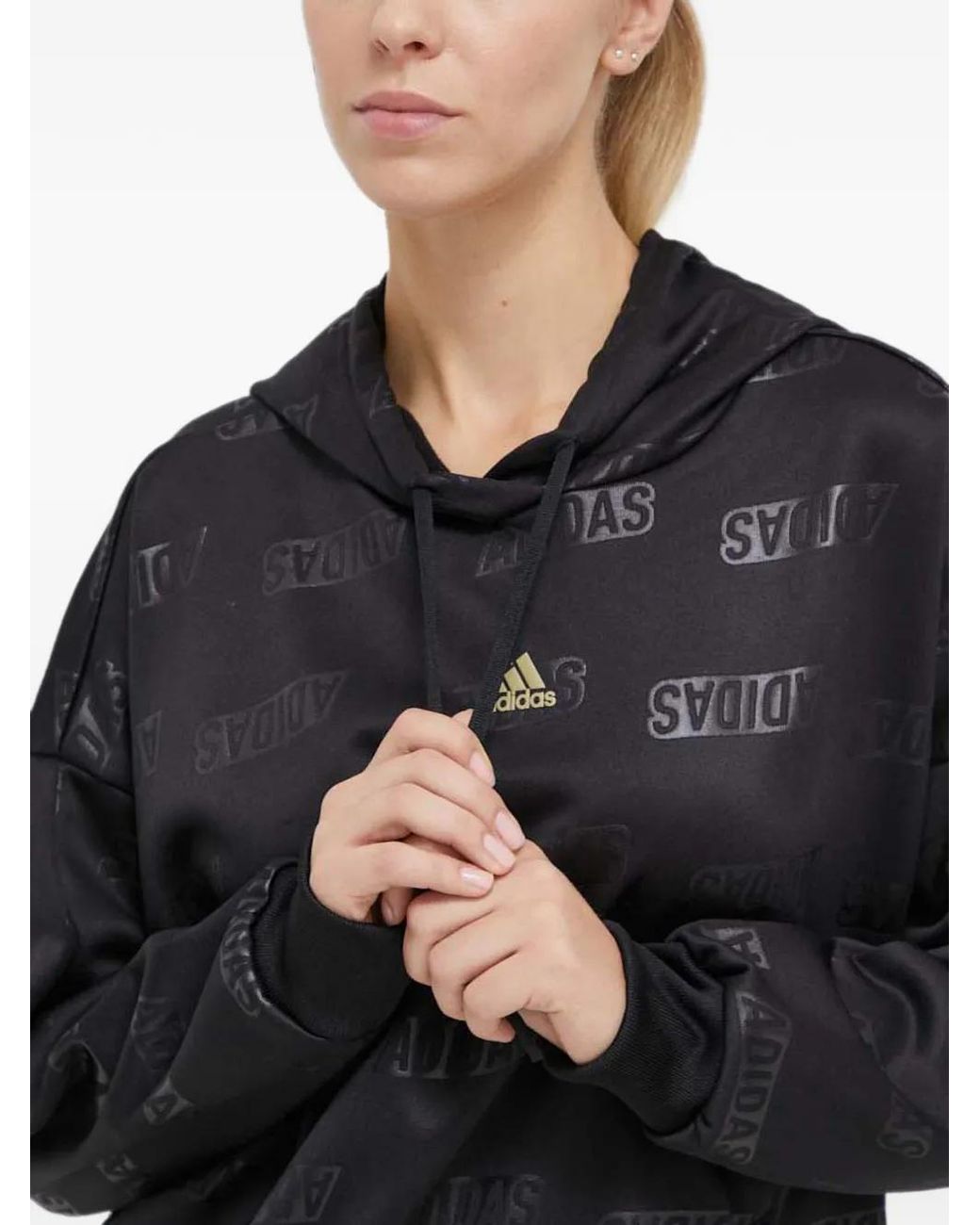Top Con Capucha Y Logo Adidas de color Blue