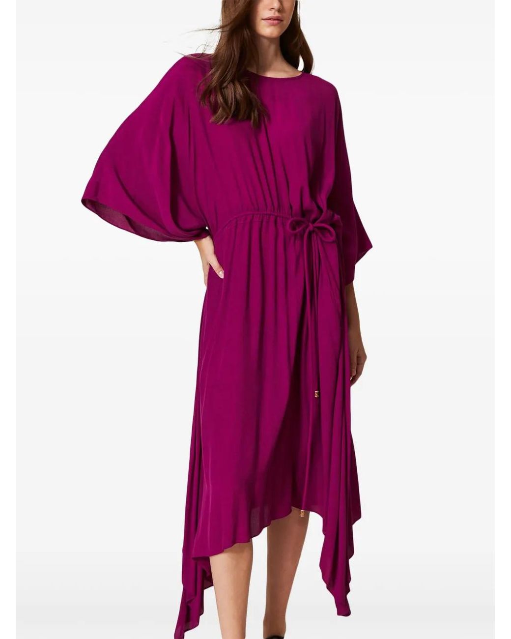Twinset Purple Jersey Midi Dress