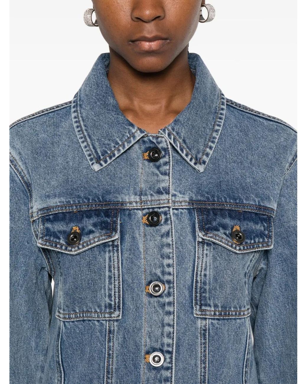 Self-Portrait Blue Denim Mini Shirt Dress