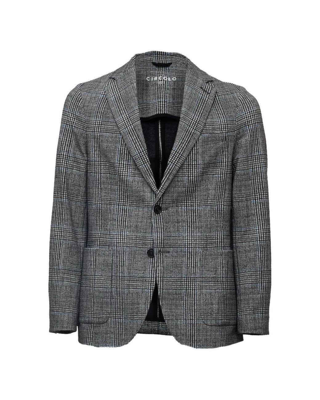 Circolo 1901 Gray Prince Of Wales Check Blazer for men