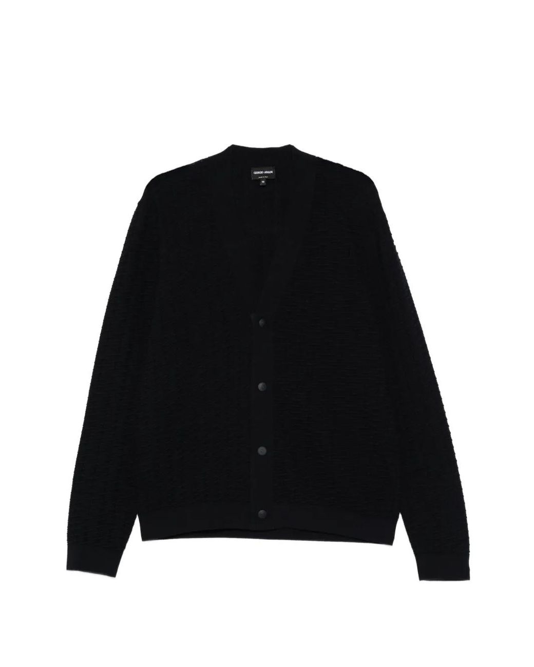 Giorgio Armani Black Virgin Wool Blend Cardigan for men
