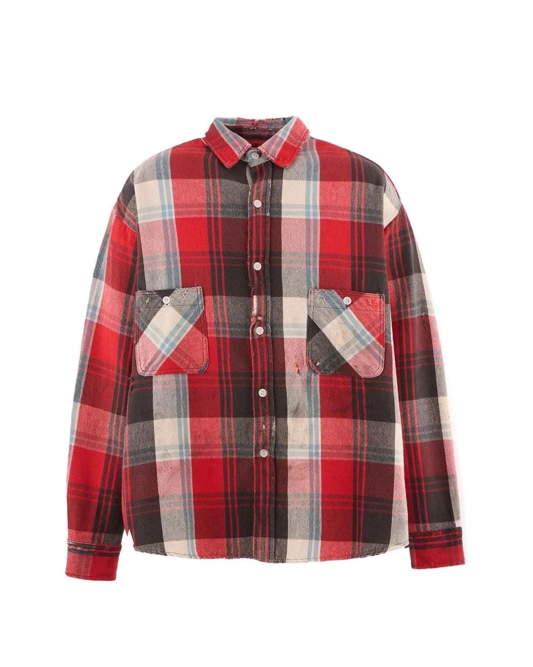 SAINT Mxxxxxx Red Checked Pocket Shirt for men