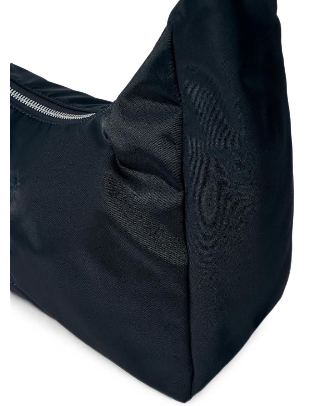 Rick Owens Blue Small Gemini Satin-Finish Curved Shoulder Bag