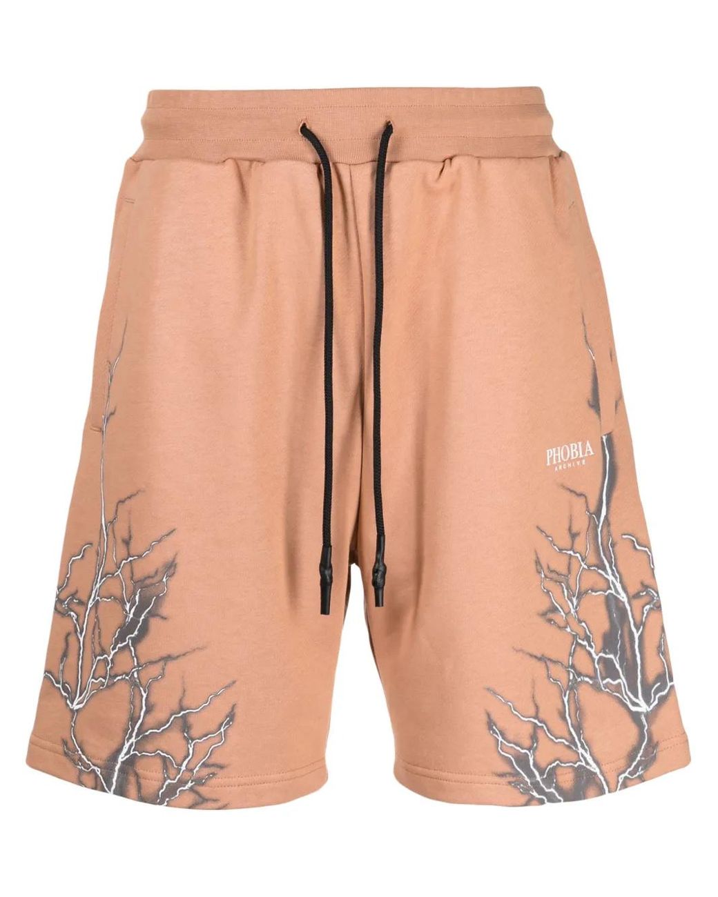 Phobia Orange Short En Coton À Imprimé Graphique Lightning for men
