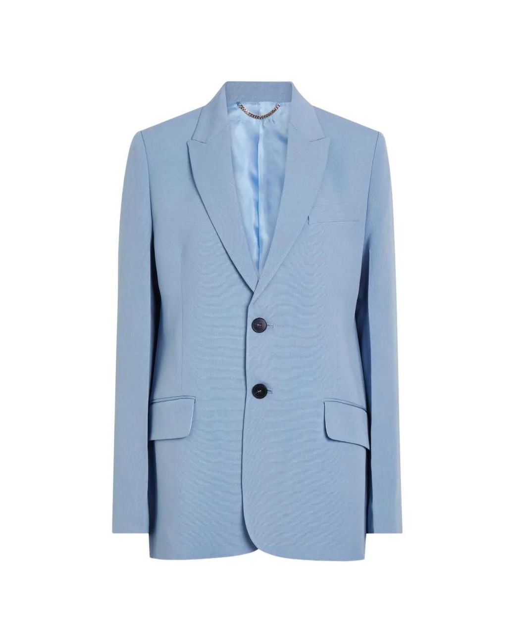 Victoria Beckham Blue Peak-Lapel Single-Breasted Jacket