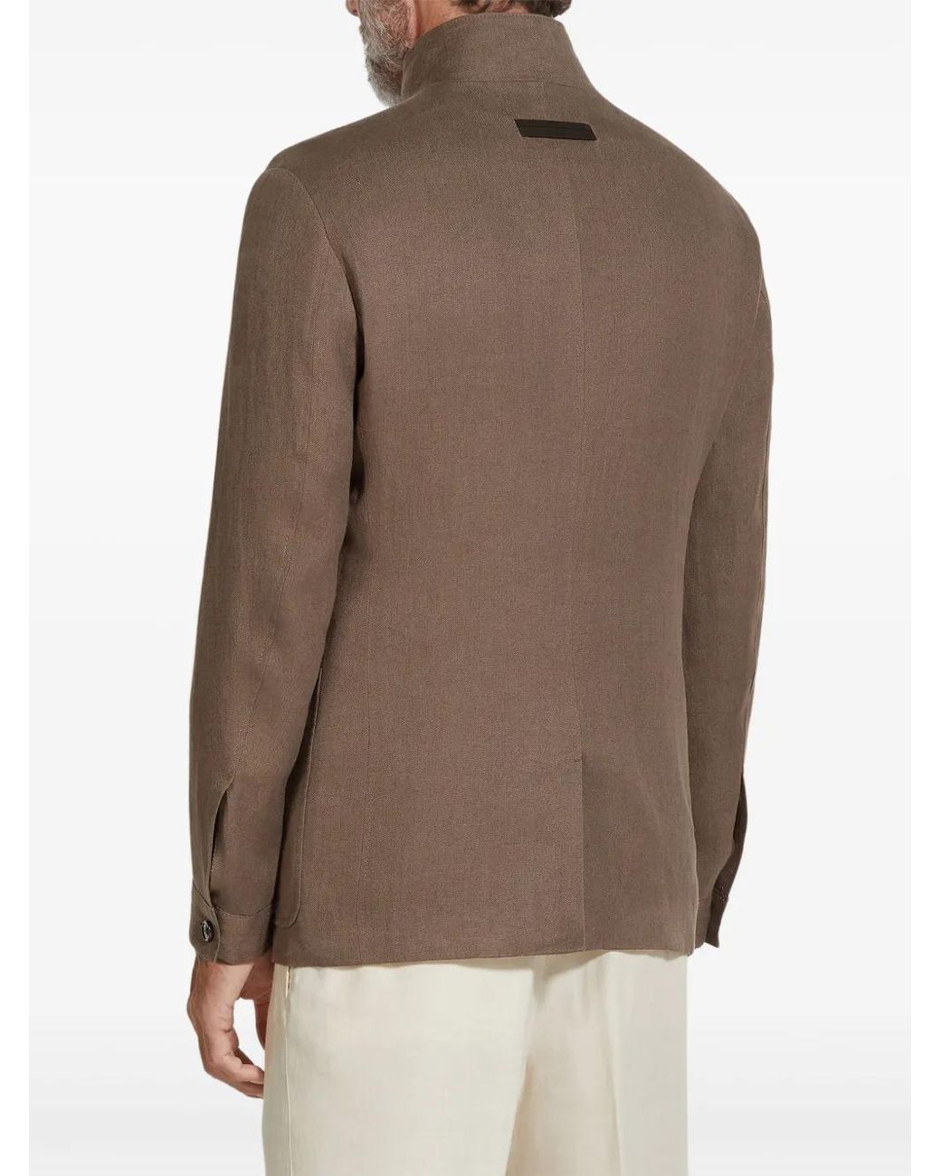 Zegna Brown Oasi Lino Il Conte Jacket for men
