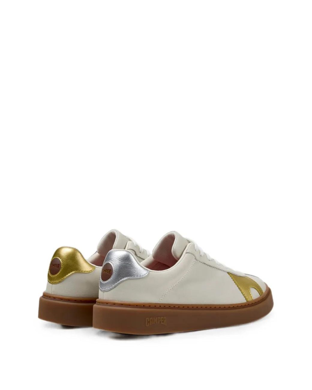 Camper White Twins Calfskin Low-Top Trainers With Contrast Logo for men