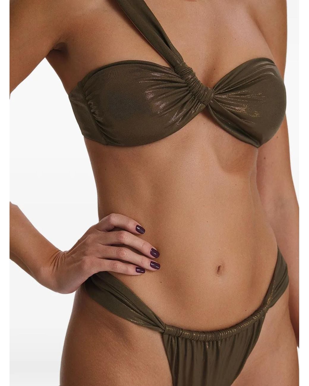 SOFIA ERHAN Chiara Asymmetrische Bikini in het Green