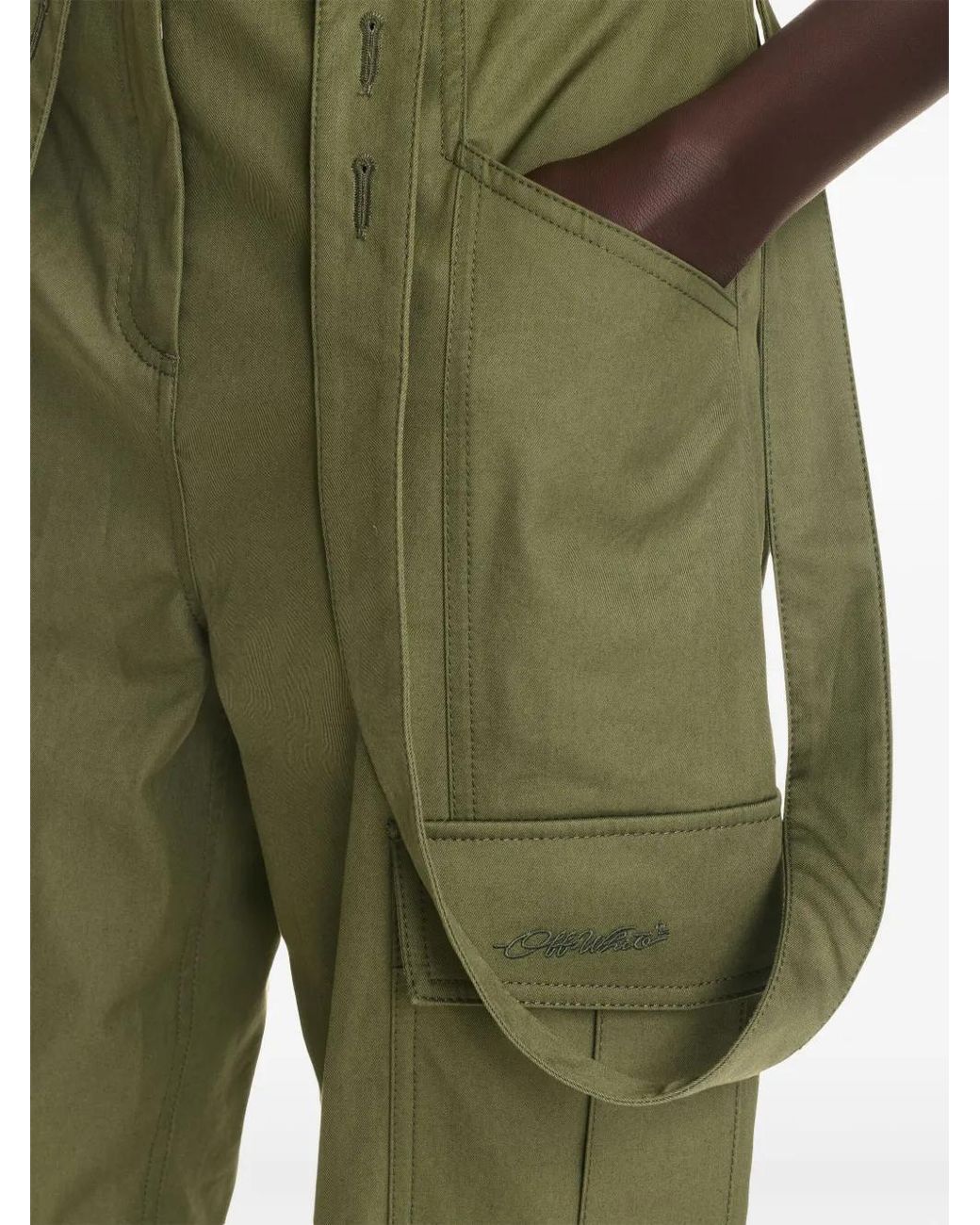 Off-White c/o Virgil Abloh Green Flared Cargo Pants