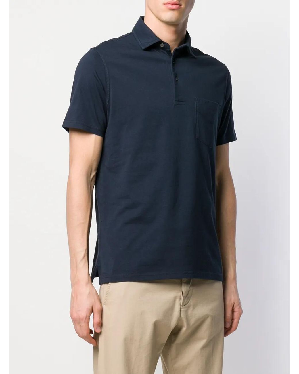Aspesi Blue Basic Polo Shirt for men