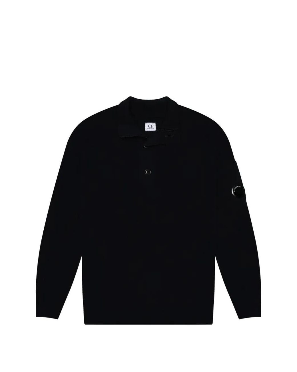 C P Company Blue Lens-Detail Button-Up Sweater for men