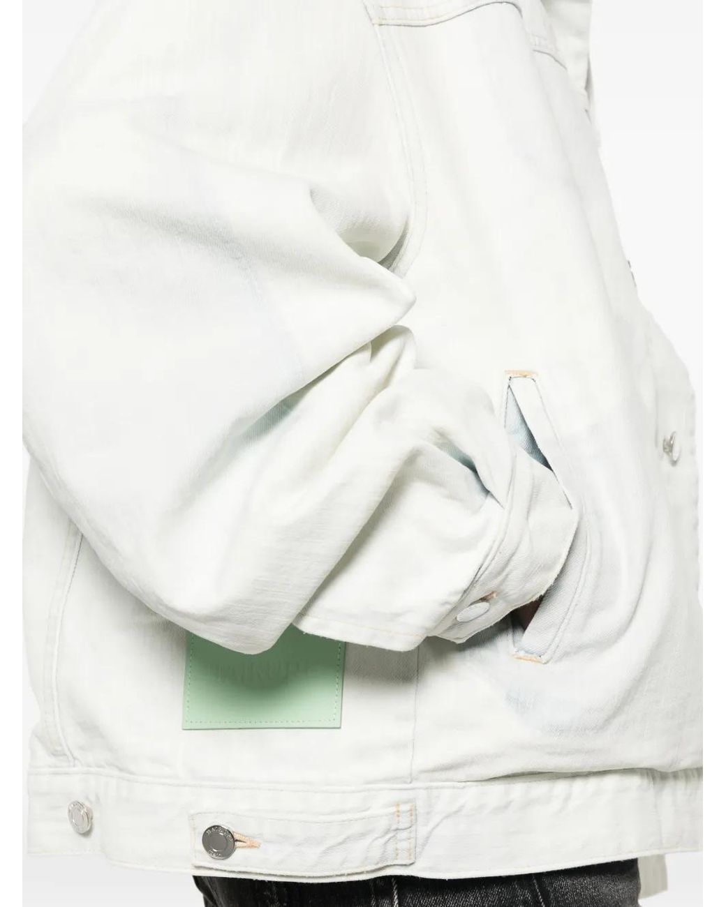 Haikure White Panelled Button-Up Denim Jacket