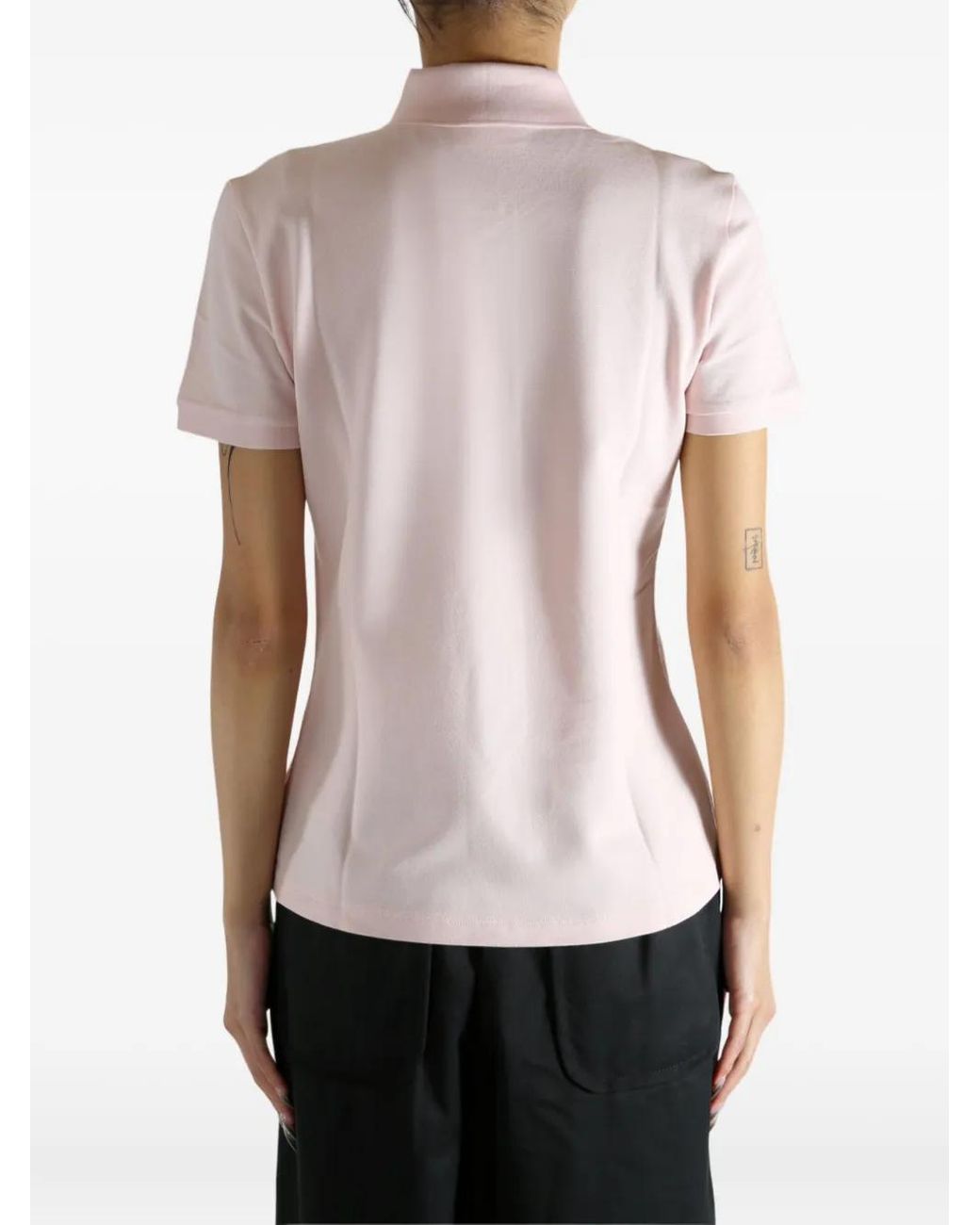 Lacoste Pink Embroidered-Logo Polo Shirt