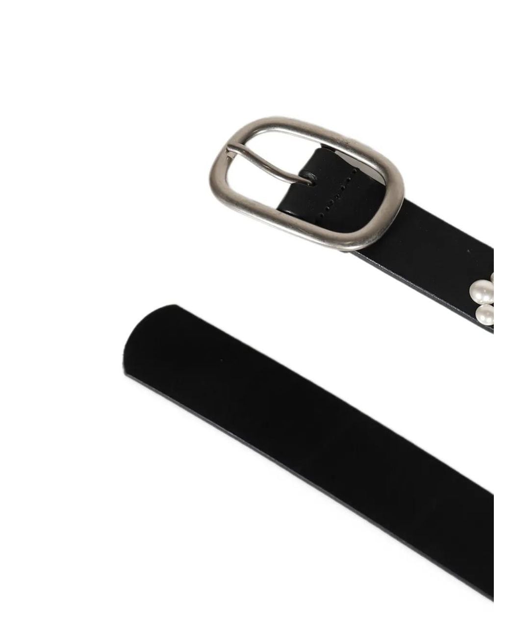 EPHMRL White Pearl-Embellished Leather Belt for men