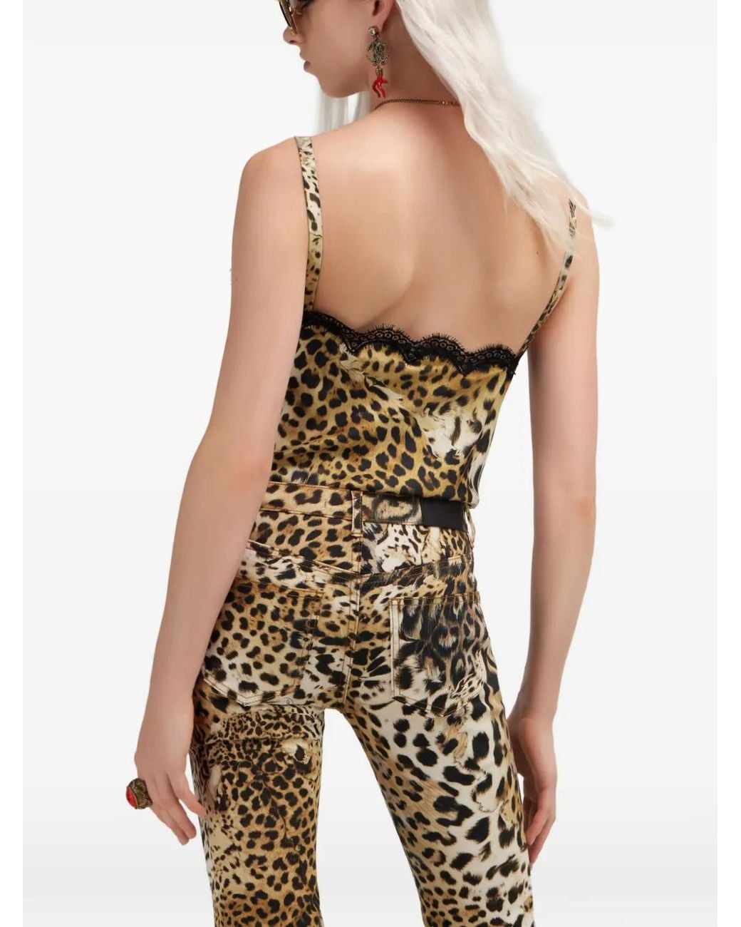 Roberto Cavalli Brown Leopard-Print Top