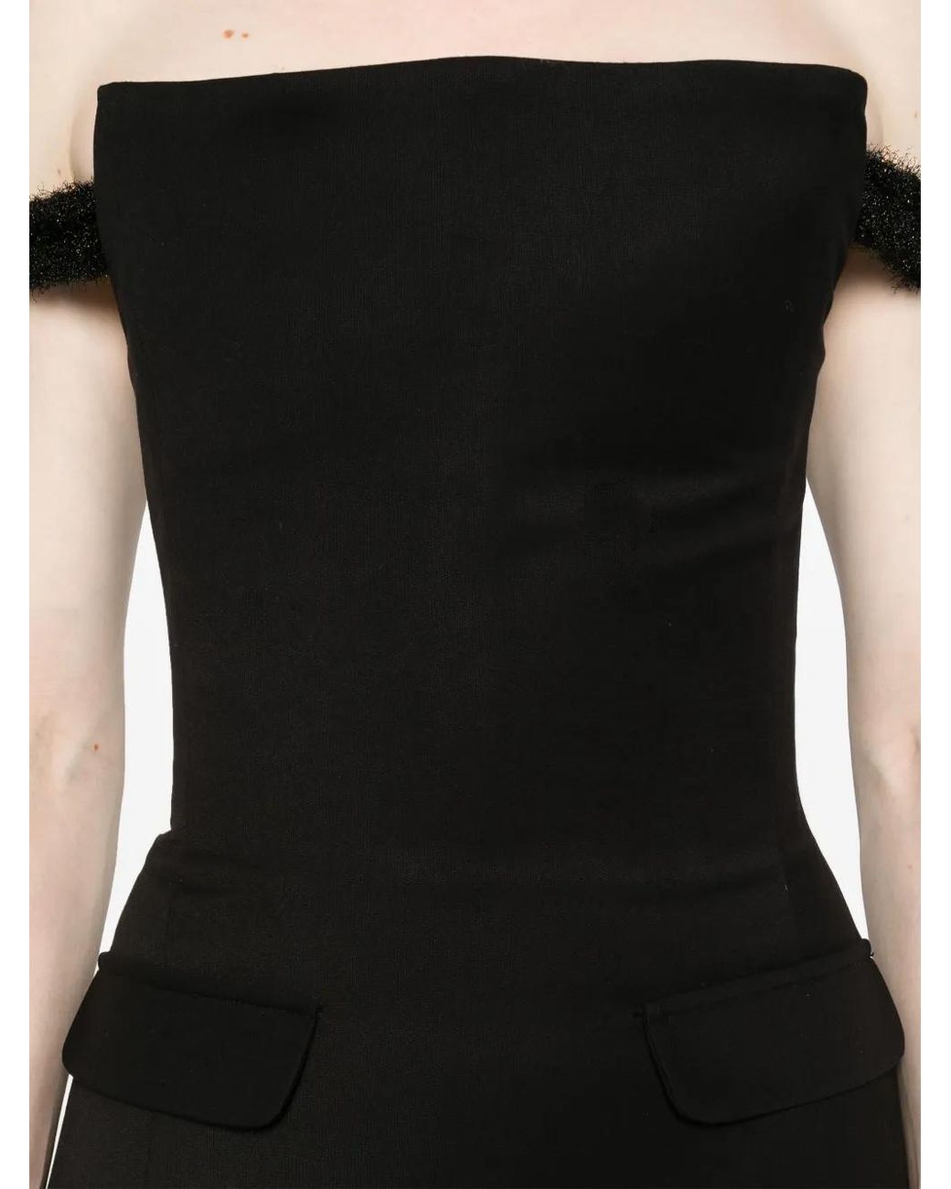 Ioana Ciolacu Black Top Mit Corsage