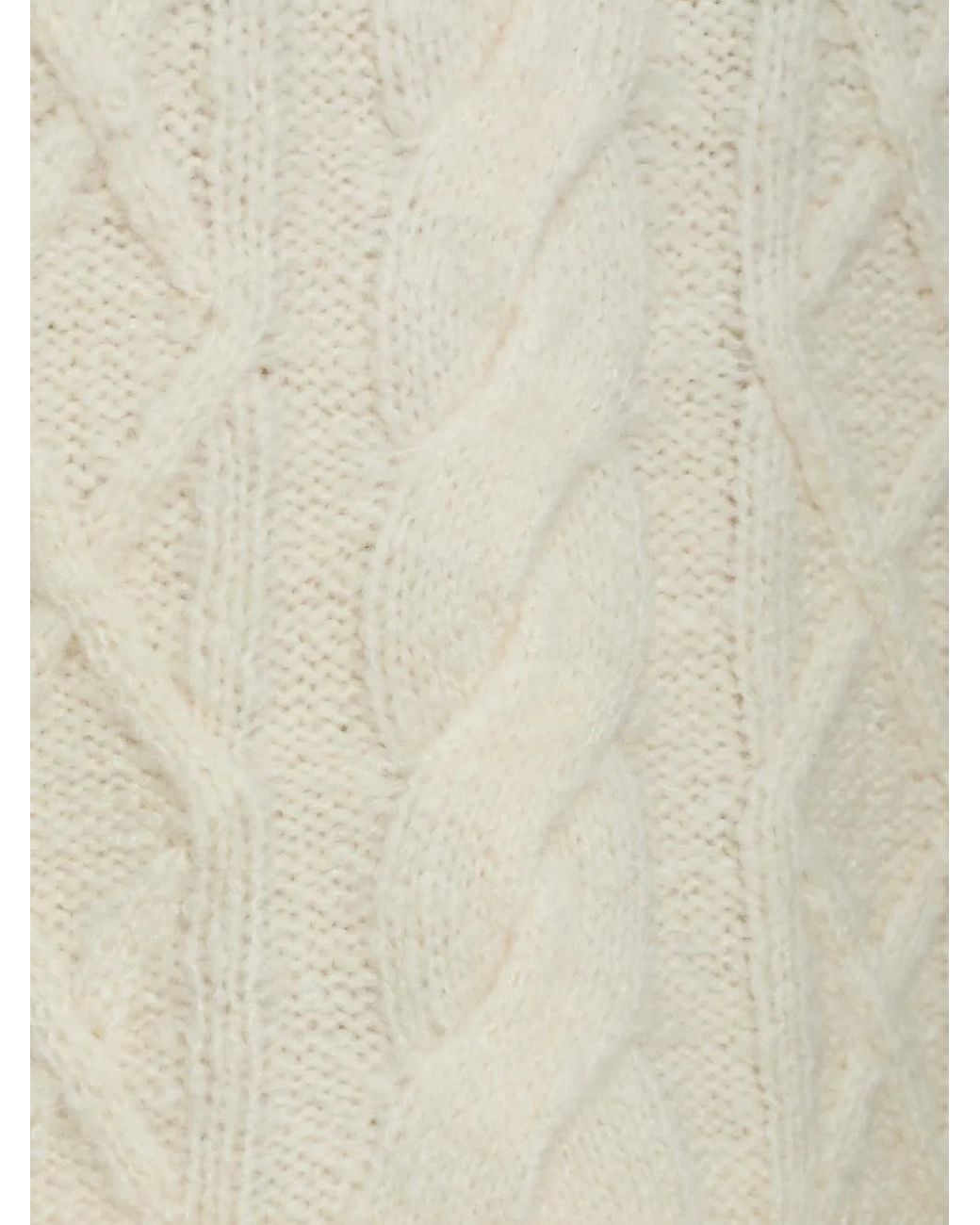 Bogner White Malene Cable-Knit Turtleneck Sweater