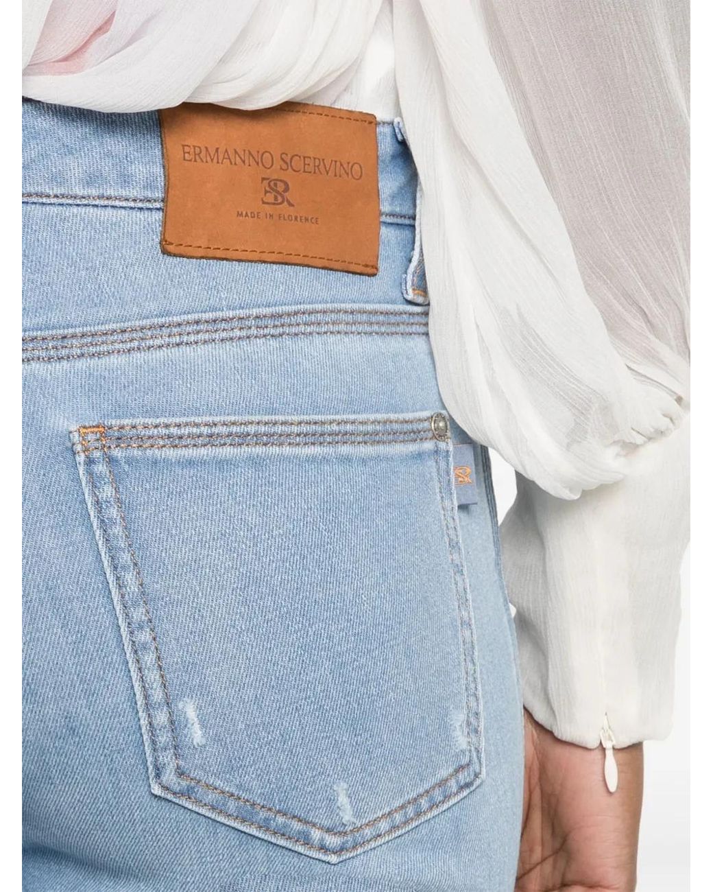 Jean Slim À Patch Logo Ermanno Scervino en coloris Blue