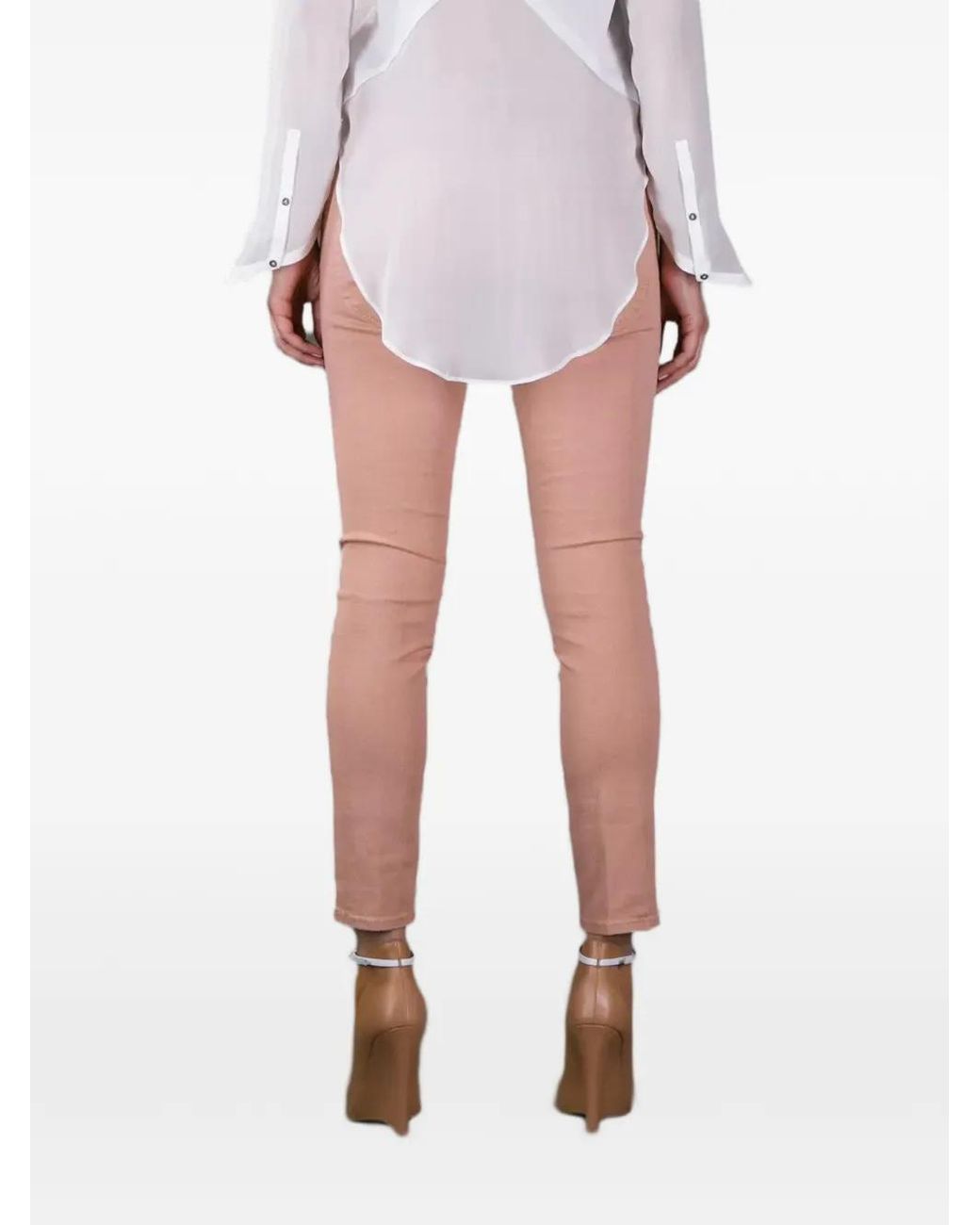 DSquared² White Logo-Patch Skinny Jeans