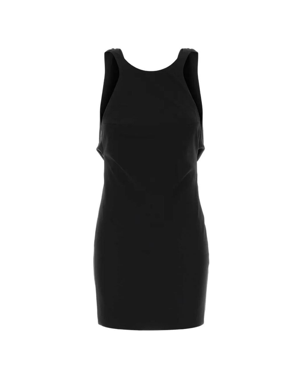 ANDAMANE Black Draped-Back Mini Dress
