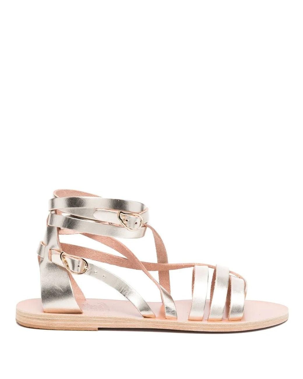 Ancient Greek Sandals Pink Leather Gladiator Sandals