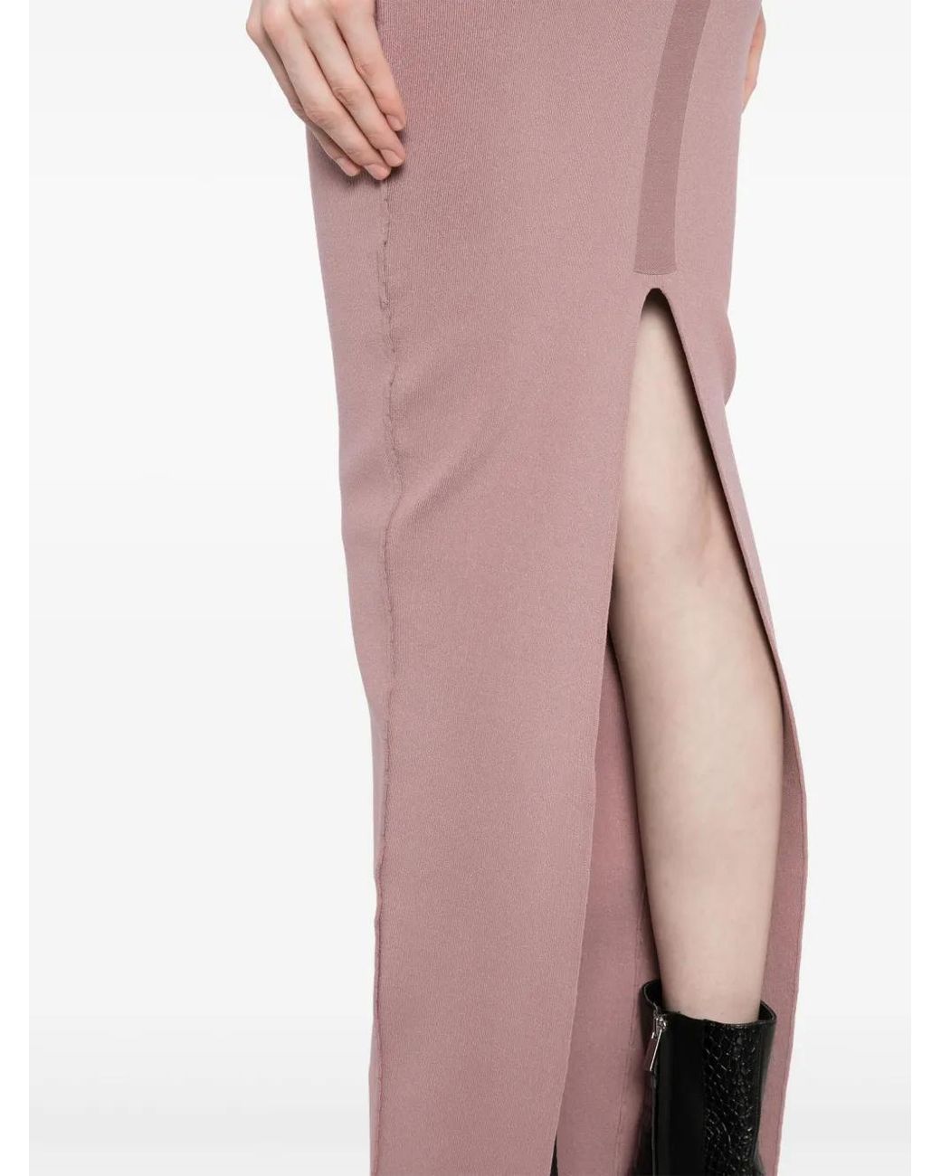 Rick Owens Pink Tank Column Maxi Skirt