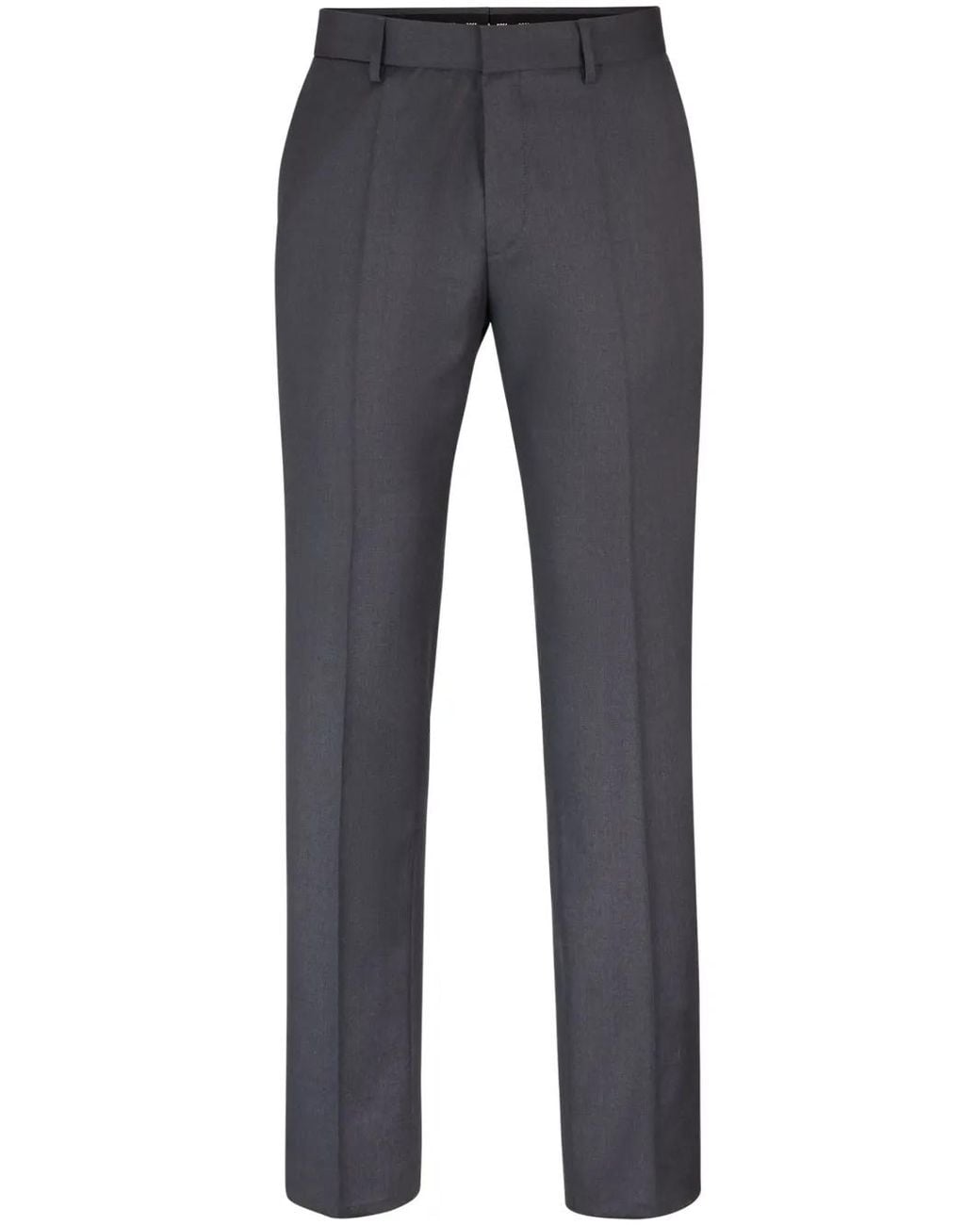 Boss Gray Pressed-Crease Tailored Trousers for men
