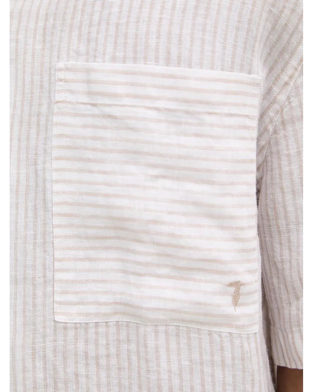 Trussardi Natural Striped Short-Sleeve Shirt for men