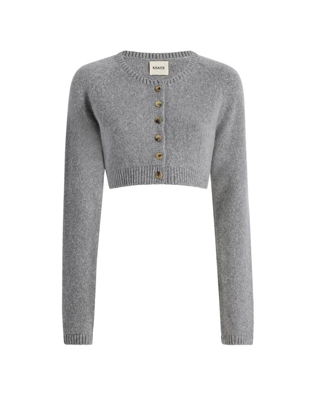 Khaite Gray Long Sleeve Cardigan