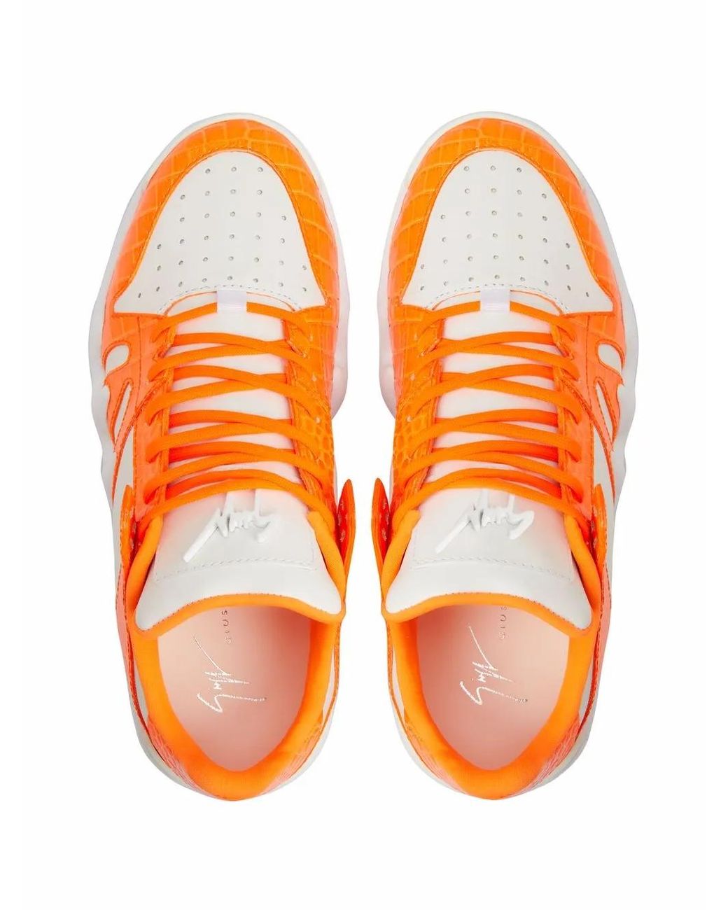 Giuseppe Zanotti Orange Talon Mid-Top Sneakers