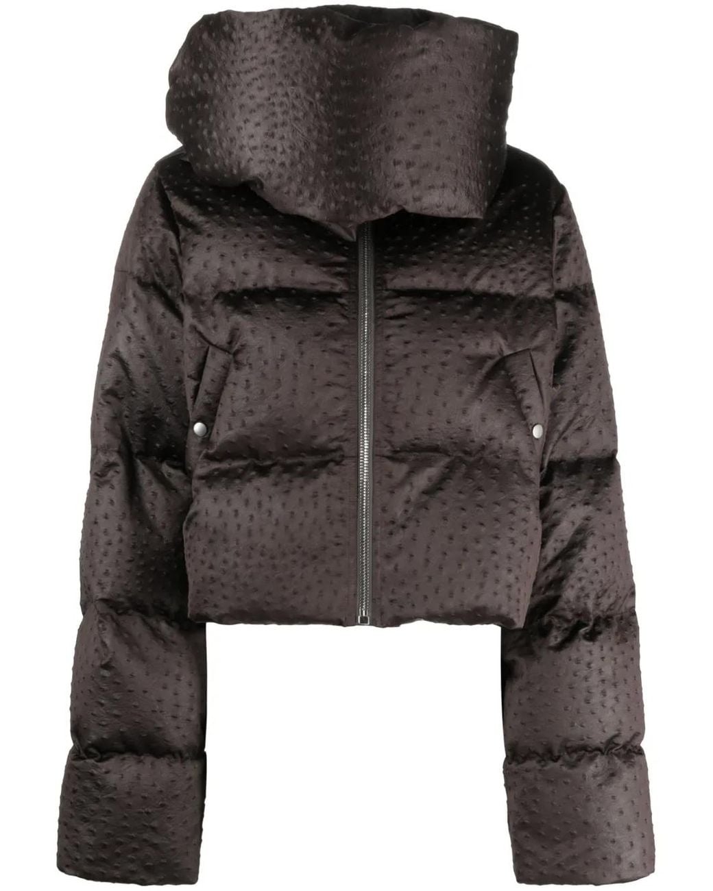 Rick Owens Donsjack Met Trechterhals in het Black