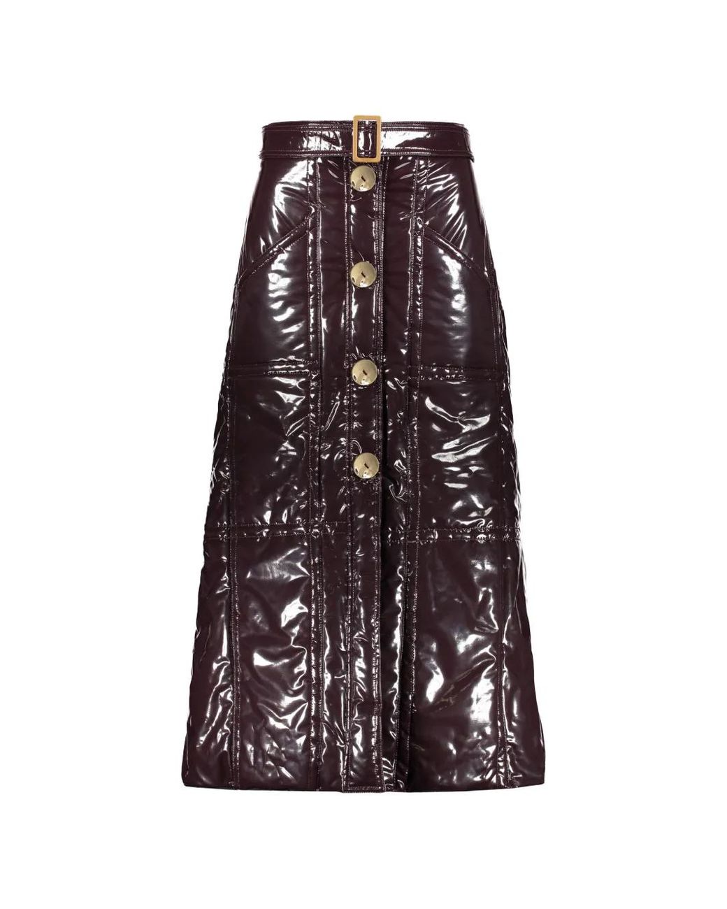 Ellery White Quilted Belted Skirt