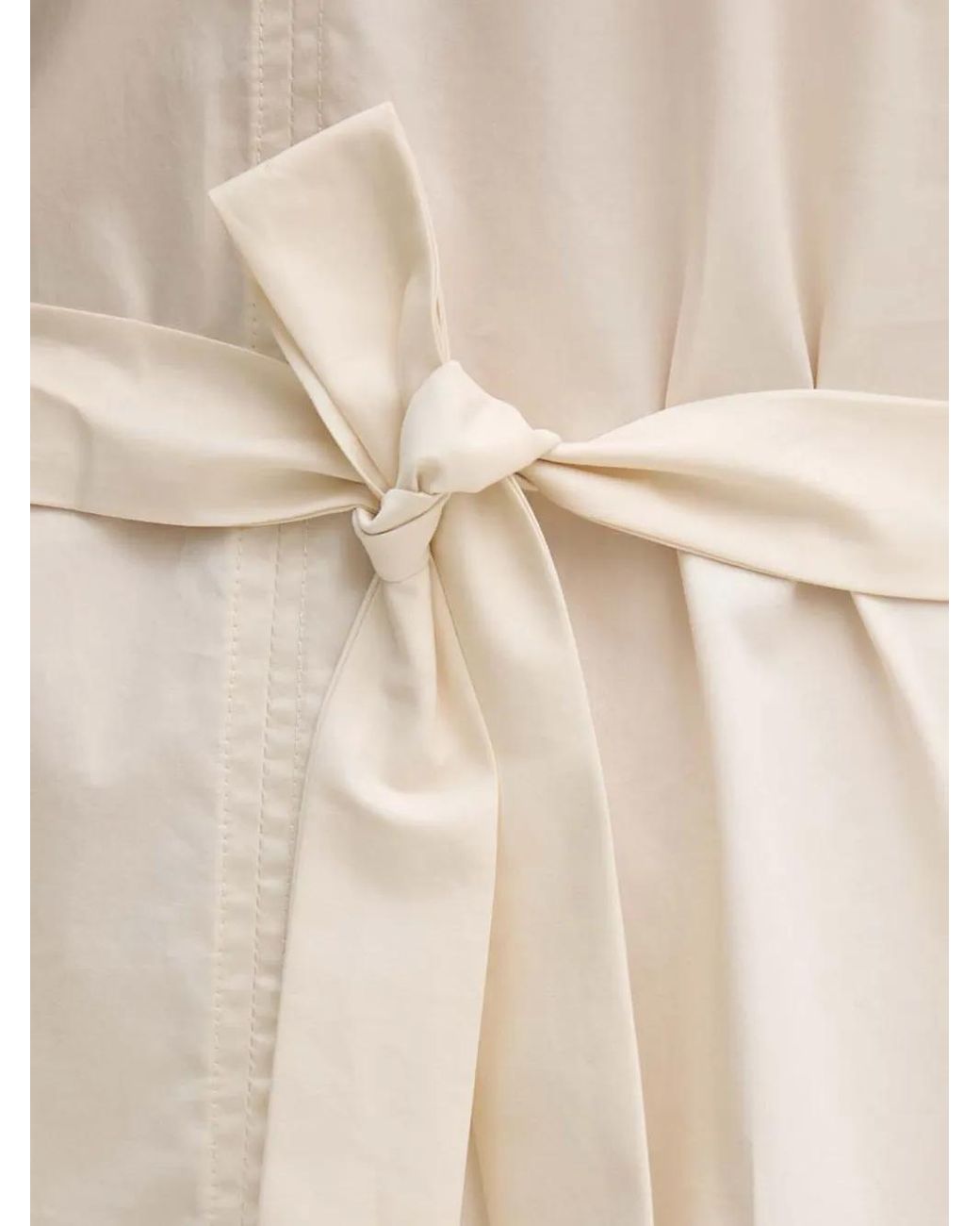 Sandro Ferrone Natural Belted V-Neck Midi Dress