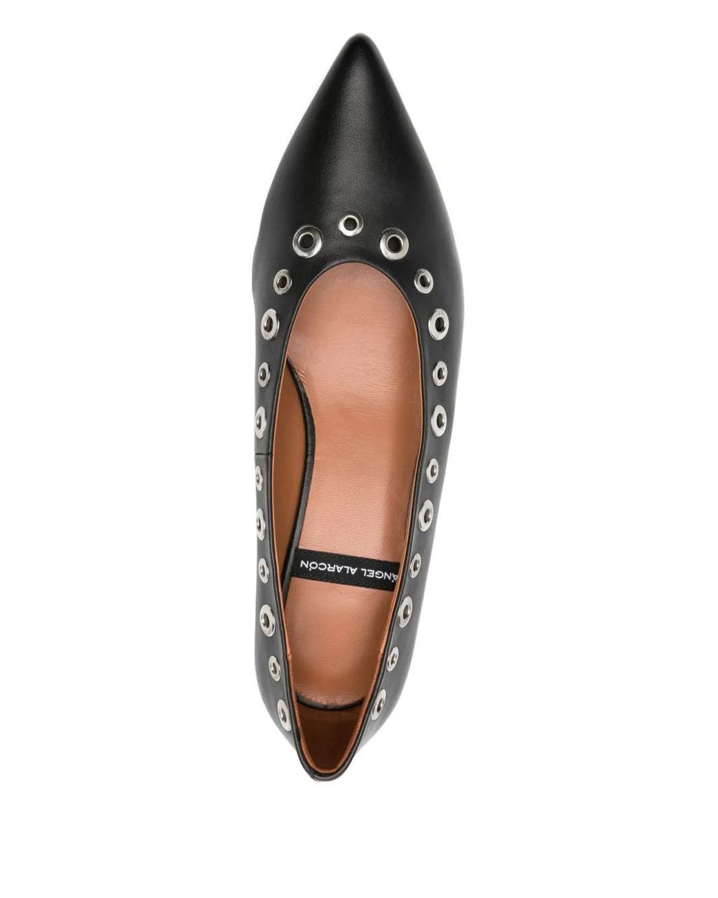 Angel Alarcon Gray Eyelet Pointed-Toe Pumps