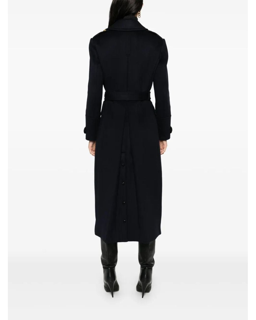 Tom Ford Black Double-Breasted Military Coat