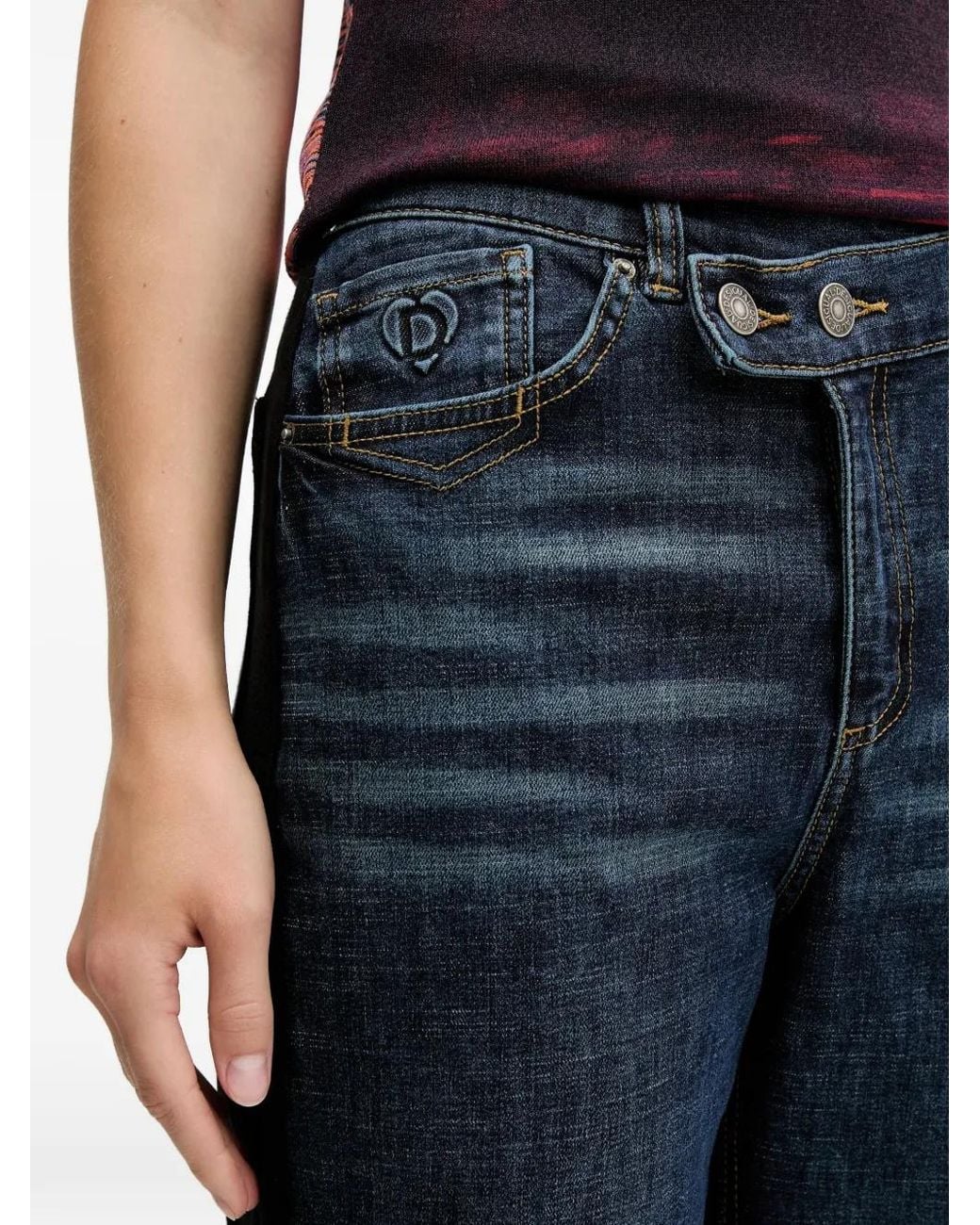 Desigual Broek Met Logodetail in het Blue