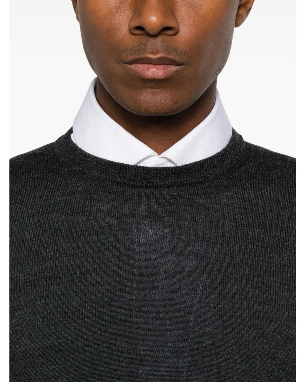 VELA SHOP Black Crew-Neck Long-Sleeve Sweater for men