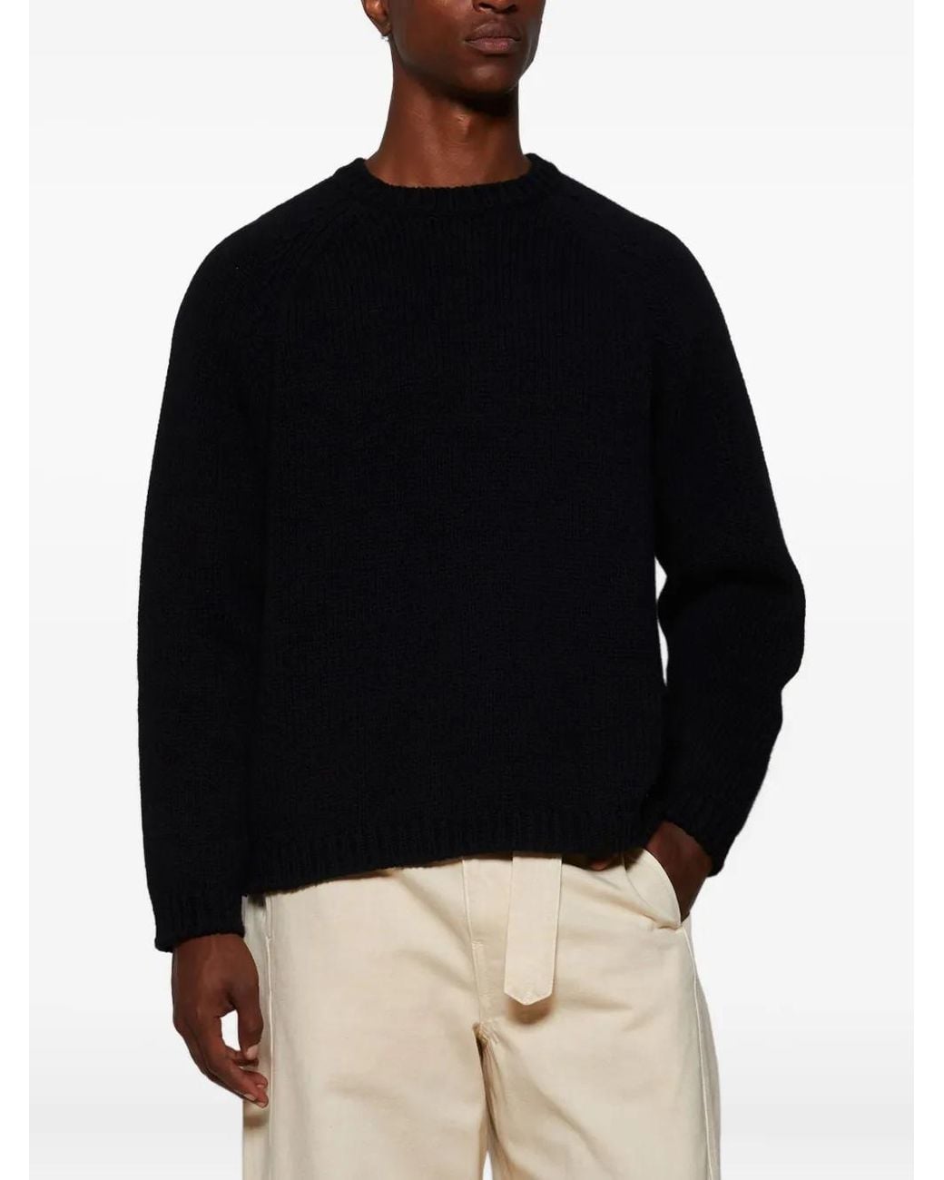 Bode Black Crew-Neck Sweater for men