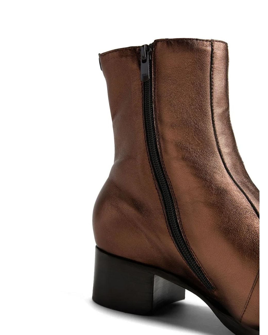 DSquared² Brown Metallic-Effect Leather Boots for men