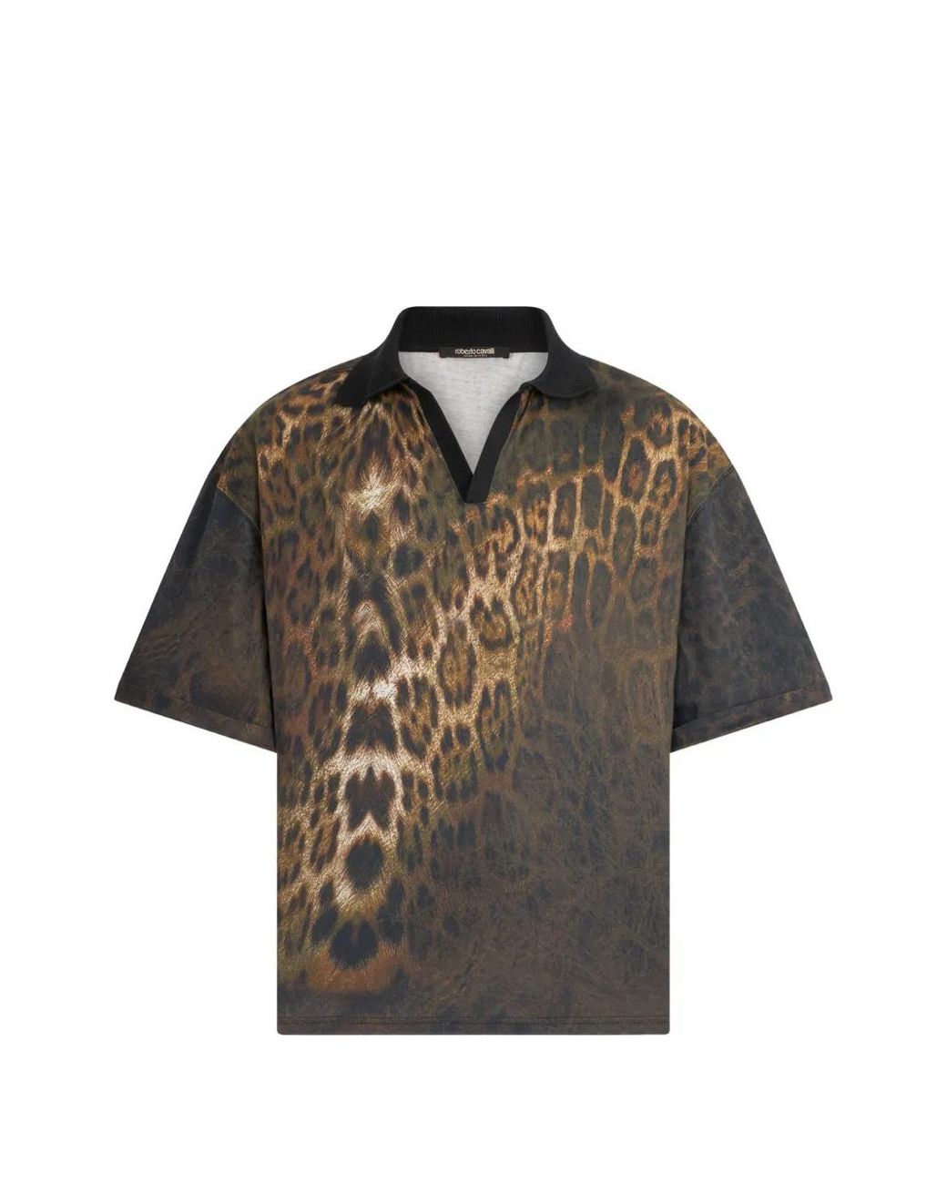 Roberto Cavalli Multicolor Polo Imprimé À Manches Courtes for men