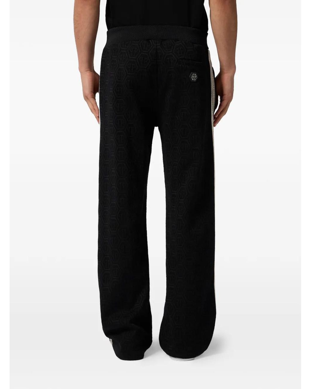 Philipp Plein Black Monogram Track Pants for men