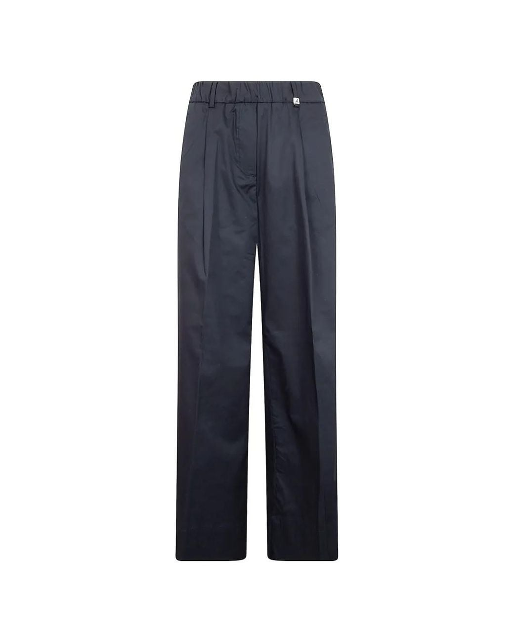 Myths Blue Elasticated-Waistband Pressed-Crease Trousers