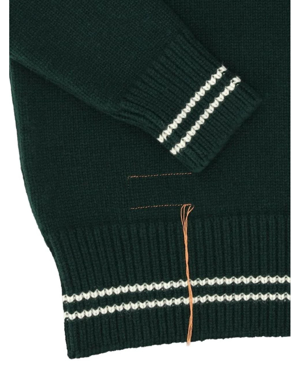 Fortela Black Ftl "369" Intarsia-Knit Wool Sweater for men